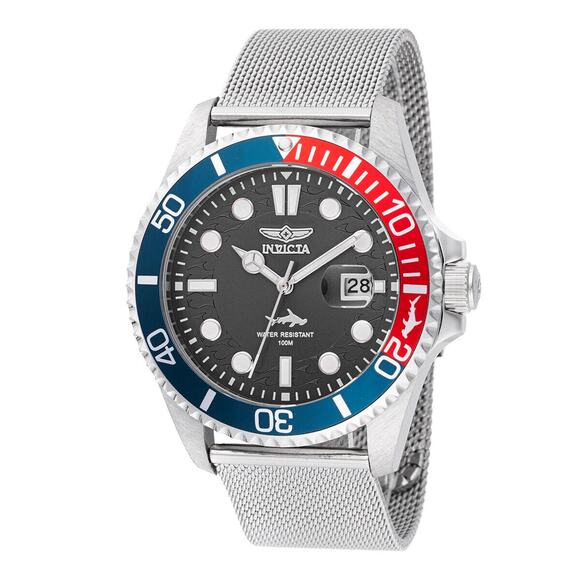 Brand New Invicta 47176 Pro Diver Curve Black Dial Mesh Bracelet Mens Watch - Picture 1 of 5